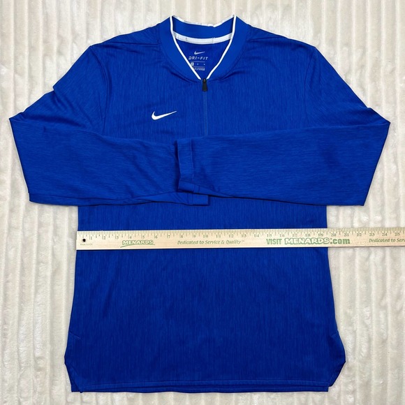Nike Medium Heather Blue Dri-Fit Long Sleeve Lightweight Quarter Zip Workout - Picture 2 of 6